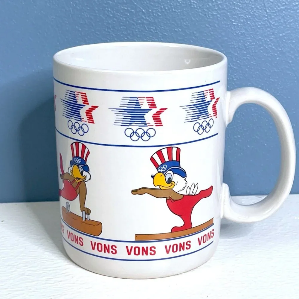 Sam the Olympic Eagle 1984 Los Angeles Olympic Games Ceramic Coffee Mug &‎ Plate
